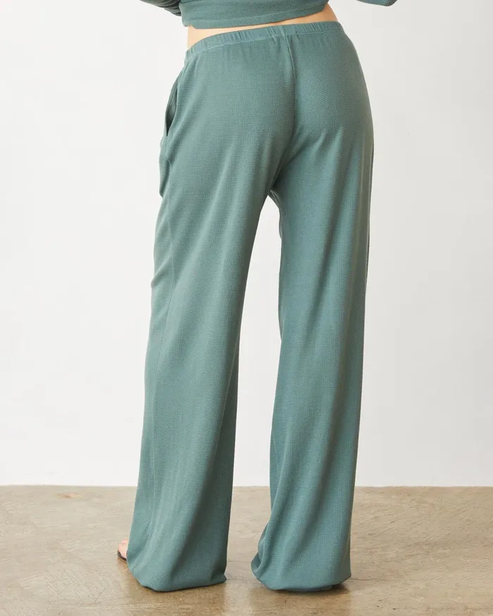 Women Sweats MONROW Baby Thermal Wide Leg Pant Cactus
