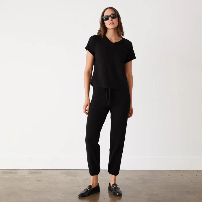 Women Sweats MONROW Boucle Knit Vintage Sweat Black