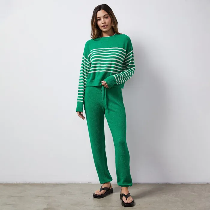 Women Sweats MONROW Boucle Knit Vintage Sweat Parsley