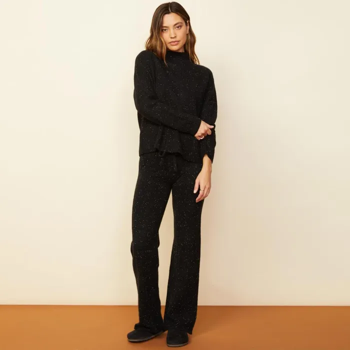 Women Sweats MONROW Cashmere Neps Lounge Sweats Black