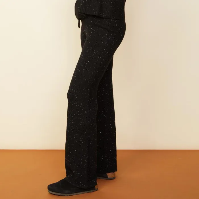 Women Sweats MONROW Cashmere Neps Lounge Sweats Black