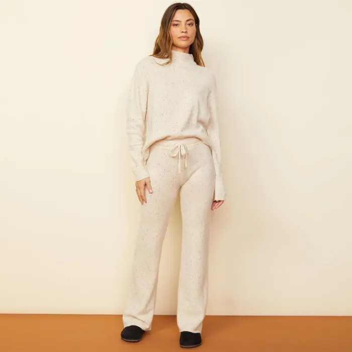 Women Sweats MONROW Cashmere Neps Lounge Sweats Cream