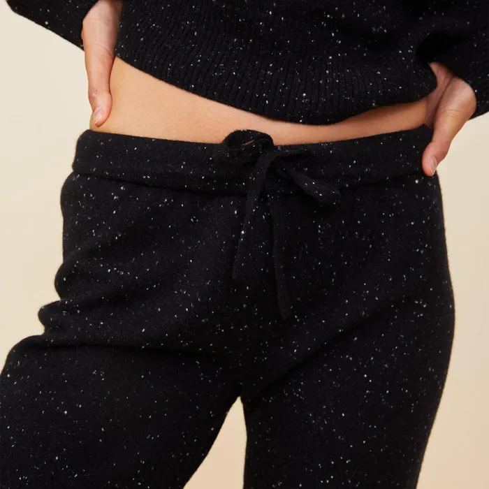 Women Sweats MONROW Neps Cashmere Oversize Sweat Black