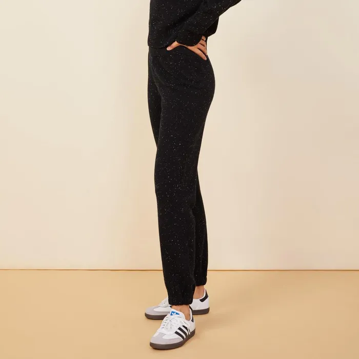 Women Sweats MONROW Neps Cashmere Oversize Sweat Black