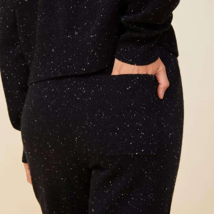 Women Sweats MONROW Neps Cashmere Oversize Sweat Black