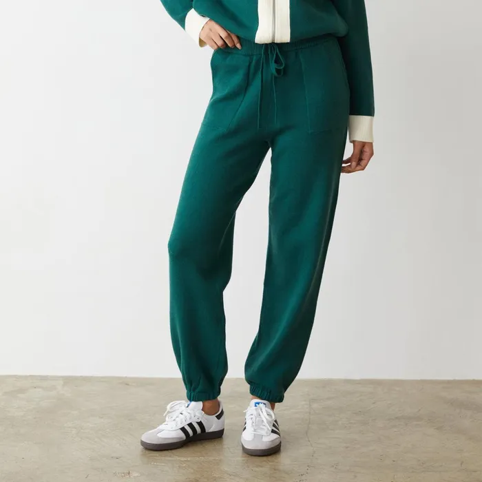 Women Sweats MONROW Soft Knit Oversized Vintage Sweat Evergreen