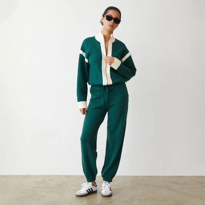 Women Sweats MONROW Soft Knit Oversized Vintage Sweat Evergreen