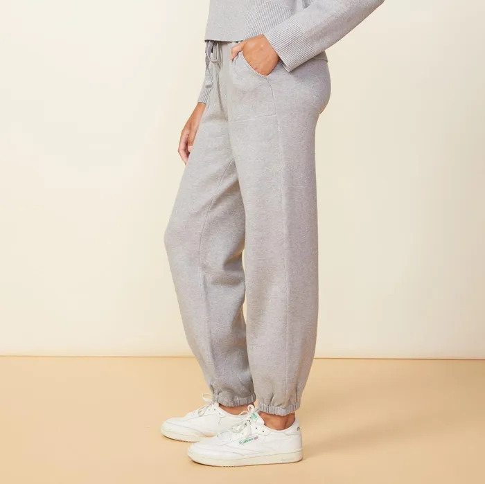 Women Sweats MONROW Soft Knit Oversized Vintage Sweat Heather Grey