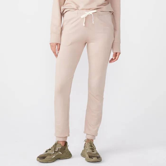 Women Sweats MONROW Supersoft Fleece Girlfriend Sweats Taupe
