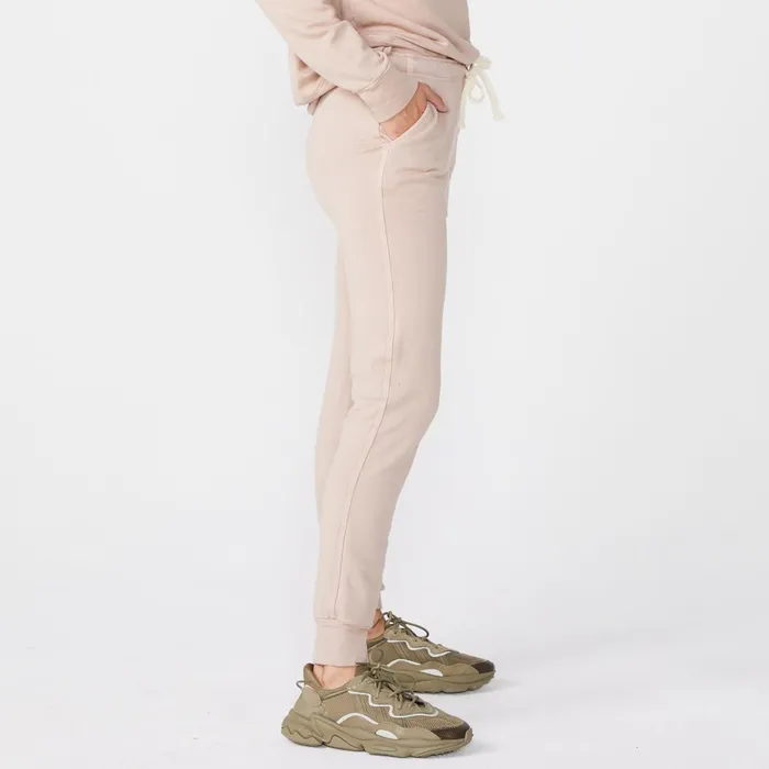 Women Sweats MONROW Supersoft Fleece Girlfriend Sweats Taupe