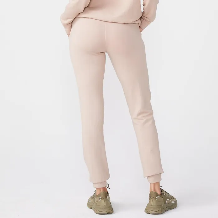 Women Sweats MONROW Supersoft Fleece Girlfriend Sweats Taupe