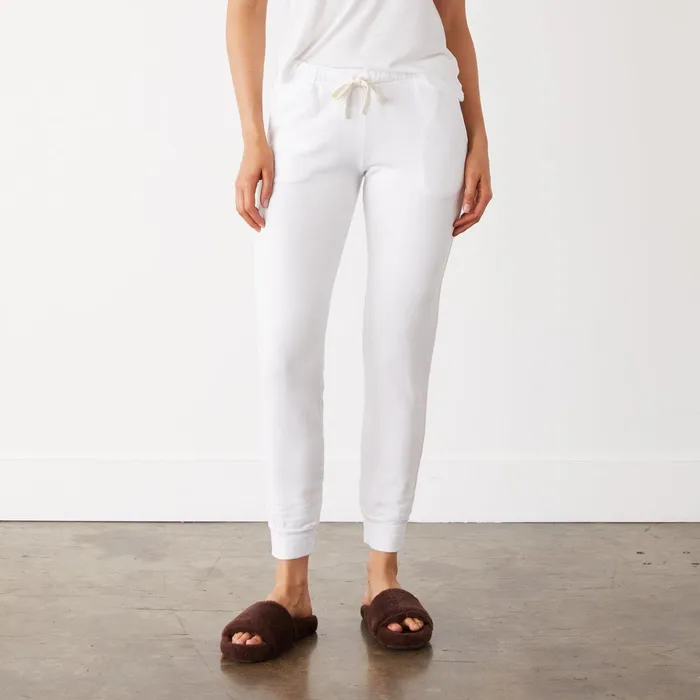 Women Sweats MONROW Supersoft Fleece Girlfriend Sweats White