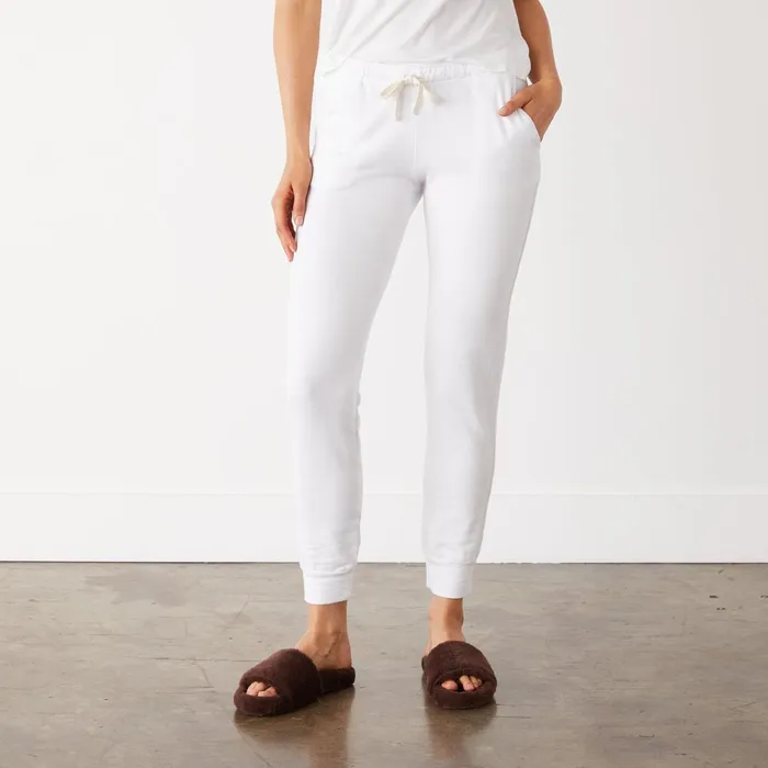 Women Sweats MONROW Supersoft Fleece Girlfriend Sweats White