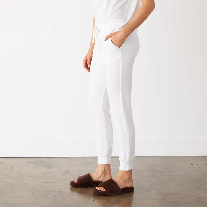 Women Sweats MONROW Supersoft Fleece Girlfriend Sweats White