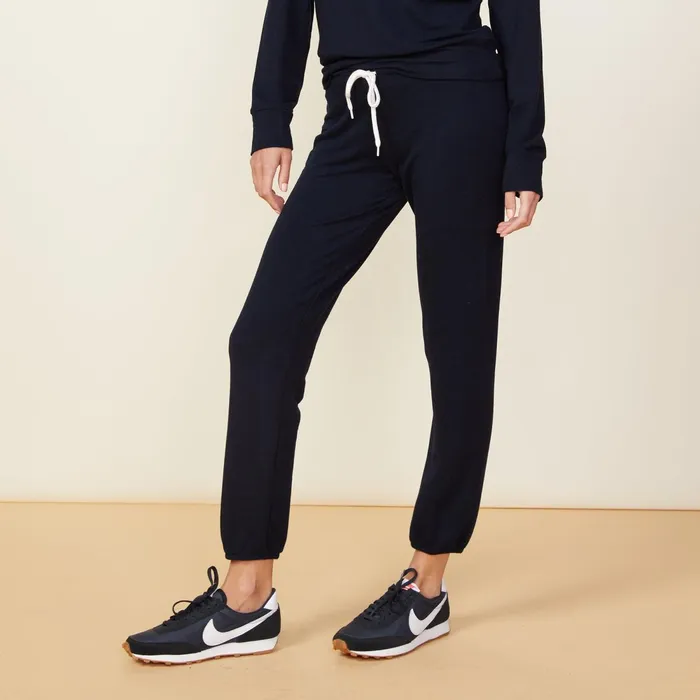 Women Sweats MONROW Supersoft Vintage Sweats Blue Black