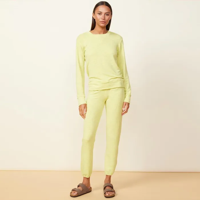 Women Sweats MONROW Supersoft Vintage Sweats Citron Women Sweats MONROW Supersoft Vintage Sweats Citron