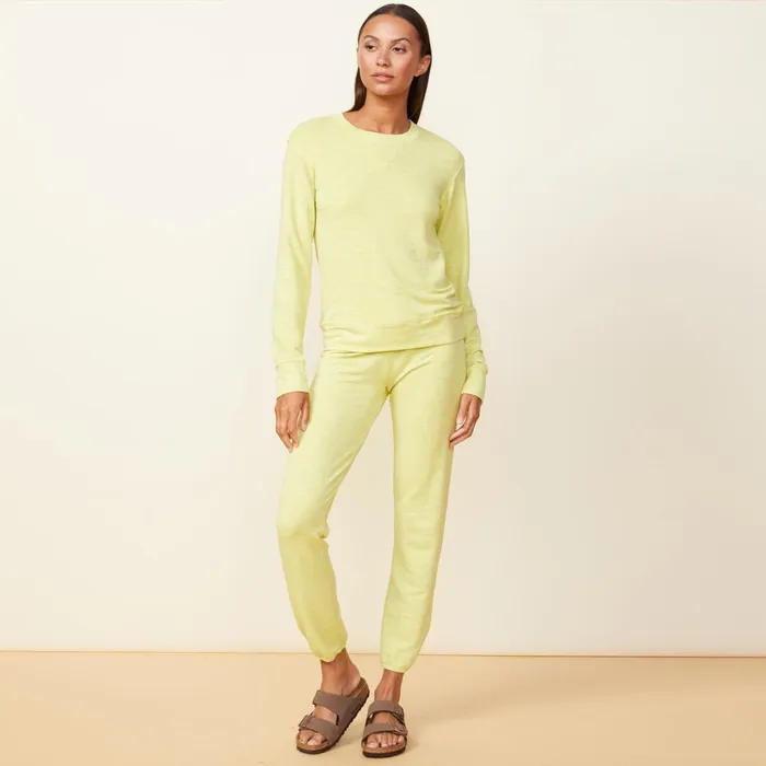 Women Sweats MONROW Supersoft Vintage Sweats Citron Women Sweats MONROW Supersoft Vintage Sweats Citron