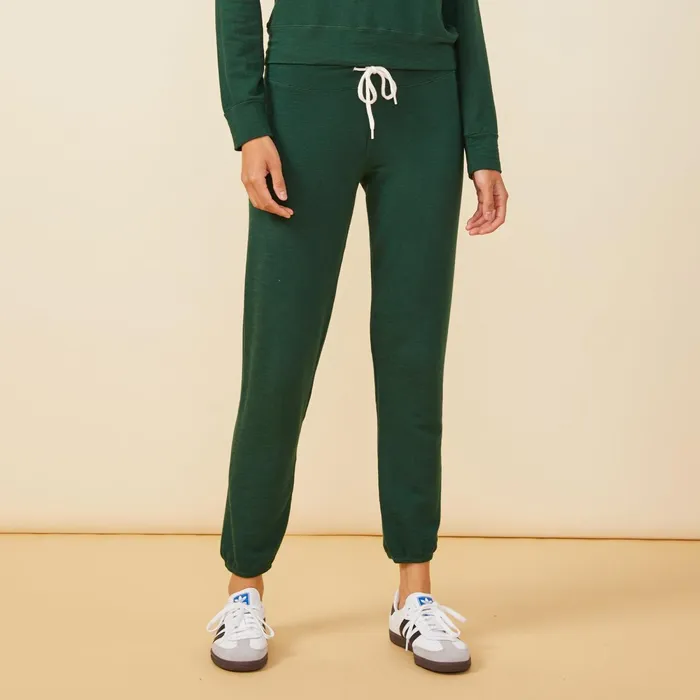 Women Sweats MONROW Supersoft Vintage Sweats Evergreen