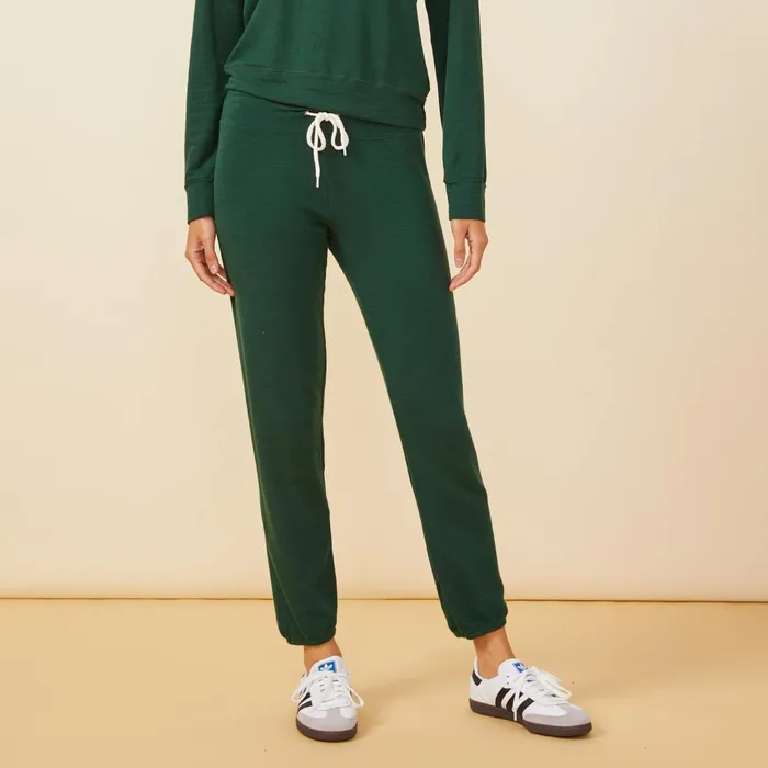 Women Sweats MONROW Supersoft Vintage Sweats Evergreen