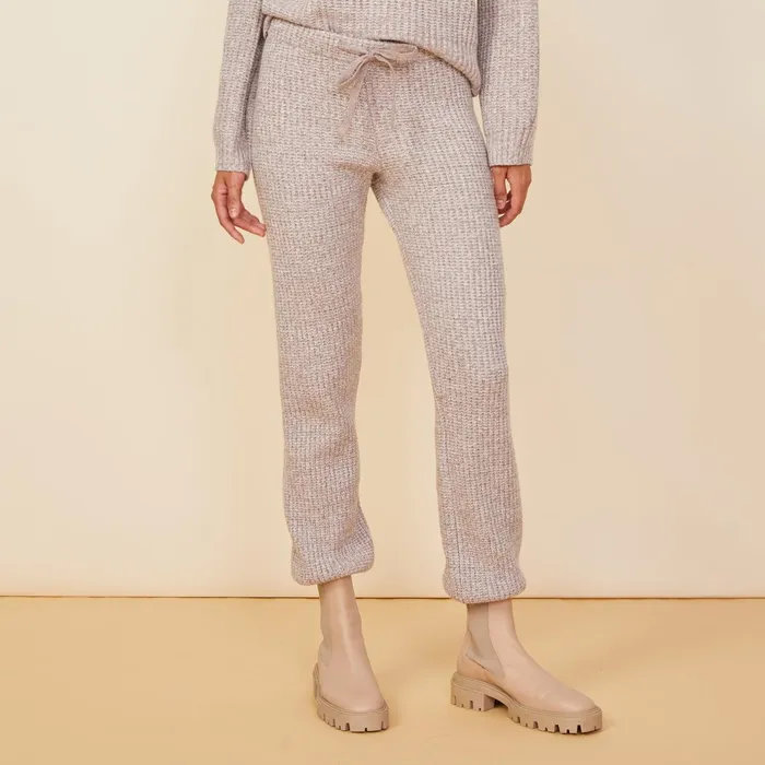 Women Sweats MONROW Wool Cashmere Space Dye Vintage Sweat Oatmeal