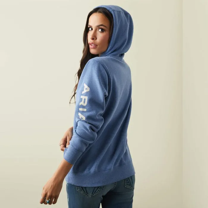 Women Sweatshirts and Hoodies Ariat Ariat Logo Hoodie Blue Heather Women Sweatshirts and Hoodies Ariat Ariat Logo Hoodie Blue Heather