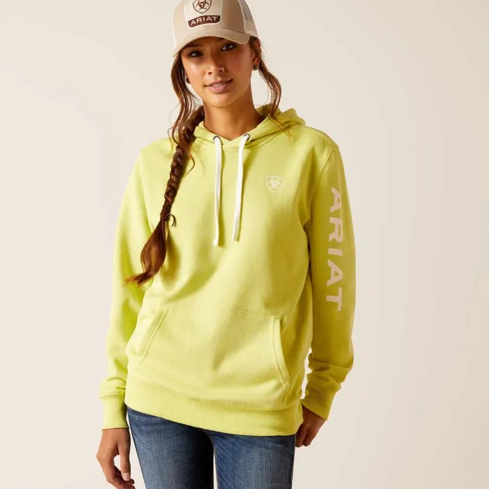 Women Sweatshirts and Hoodies Ariat Ariat Logo Hoodie Celery Green