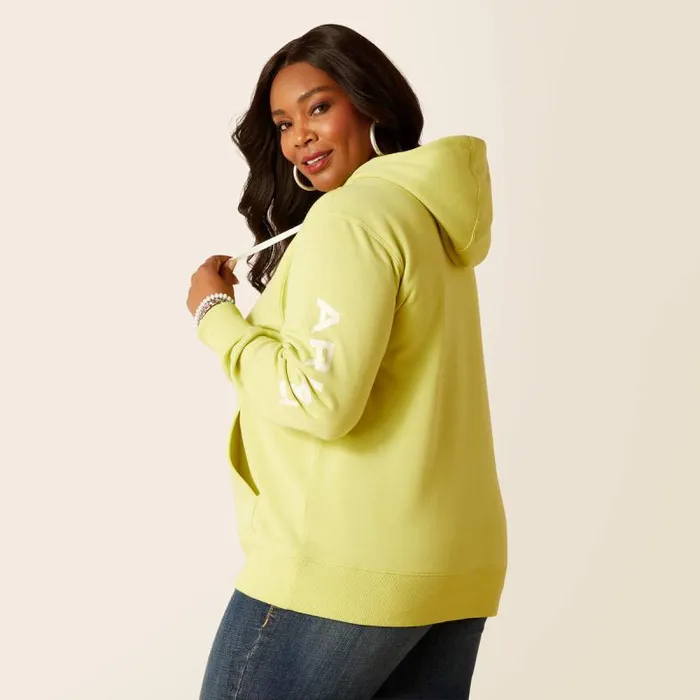 Women Sweatshirts and Hoodies Ariat Ariat Logo Hoodie Celery Green Women Sweatshirts and Hoodies Ariat Ariat Logo Hoodie Celery Green