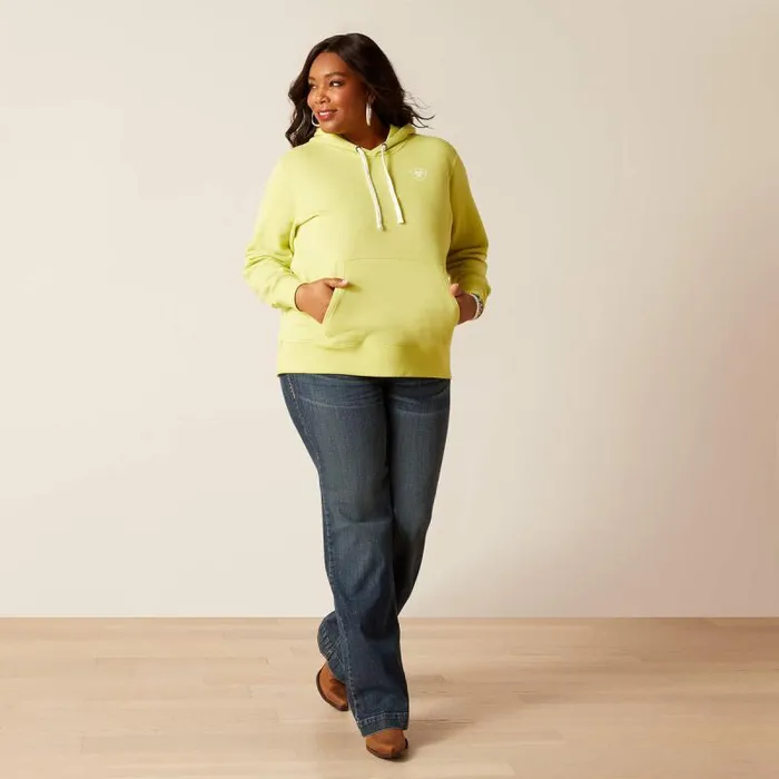 Women Sweatshirts and Hoodies Ariat Ariat Logo Hoodie Celery Green Women Sweatshirts and Hoodies Ariat Ariat Logo Hoodie Celery Green