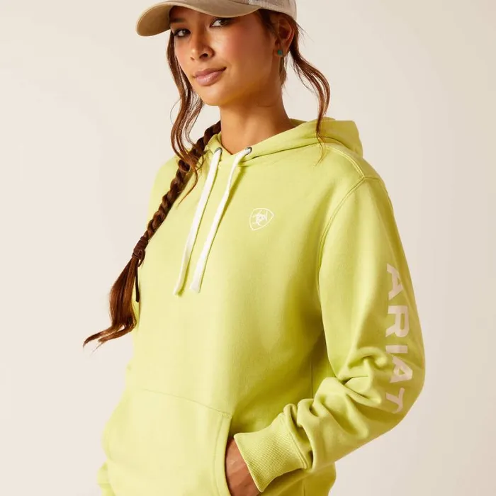 Women Sweatshirts and Hoodies Ariat Ariat Logo Hoodie Celery Green Women Sweatshirts and Hoodies Ariat Ariat Logo Hoodie Celery Green