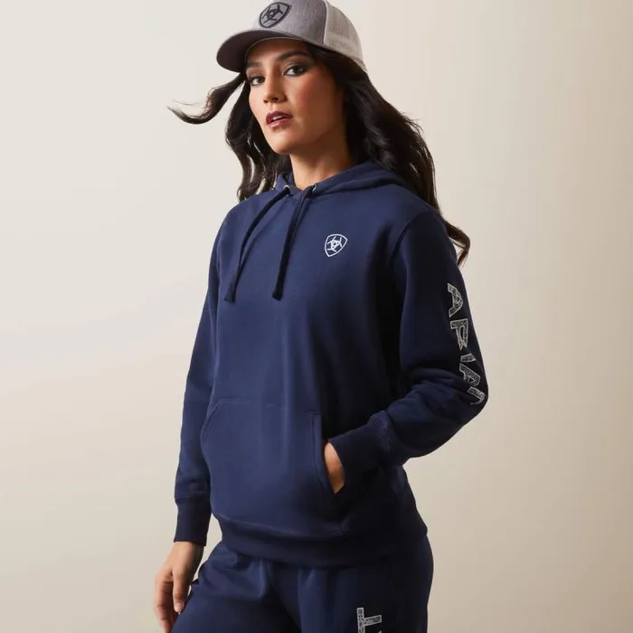 Women Sweatshirts and Hoodies Ariat Ariat Logo Hoodie Navy Eclipse