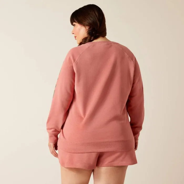 Women Sweatshirts and Hoodies Ariat Ariat Logo Sweatshirt Dusty Rose Women Sweatshirts and Hoodies Ariat Ariat Logo Sweatshirt Dusty Rose