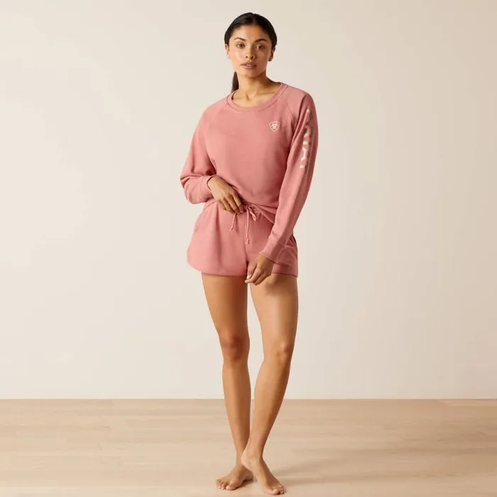 Women Sweatshirts and Hoodies Ariat Ariat Logo Sweatshirt Dusty Rose Women Sweatshirts and Hoodies Ariat Ariat Logo Sweatshirt Dusty Rose