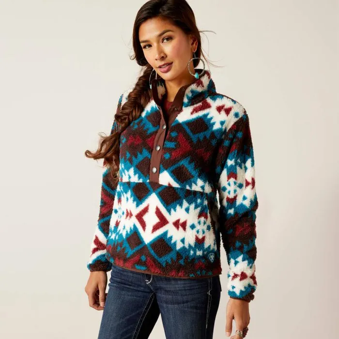 Women Sweatshirts and Hoodies Ariat Berber Snap Front Sweatshirt Plainsview Print