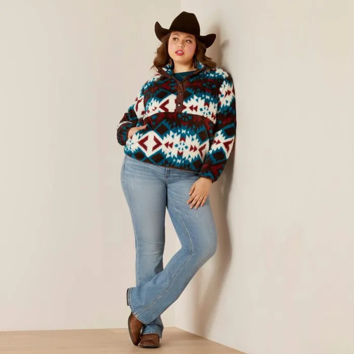 Women Sweatshirts and Hoodies Ariat Berber Snap Front Sweatshirt Plainsview Print Women Sweatshirts and Hoodies Ariat Berber Snap Front Sweatshirt Plainsview Print
