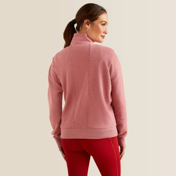 Women Sweatshirts and Hoodies Ariat Friday Cotton 12 Zip Sweatshirt Heather Dusty Rose