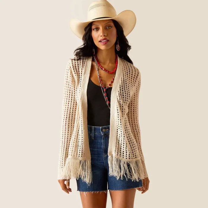 Women Sweatshirts and Hoodies Ariat Frolic Fringe Sweater Pristine