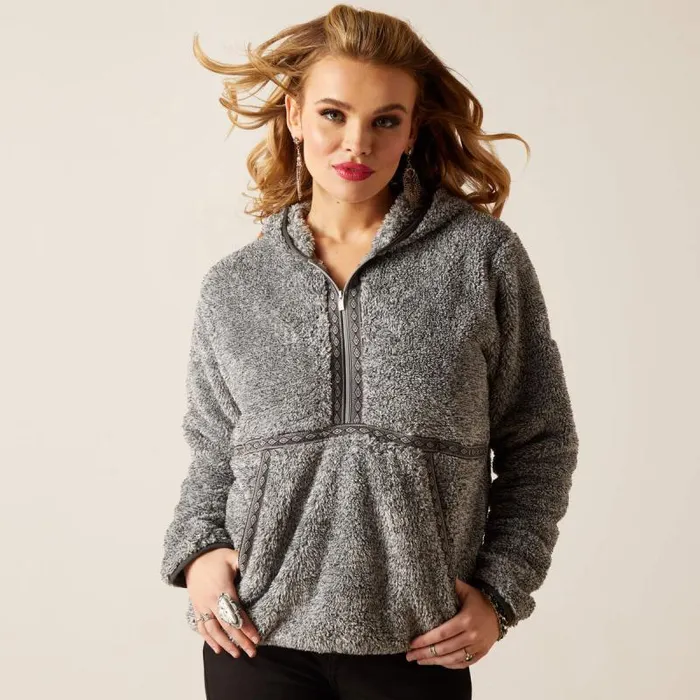 Women Sweatshirts and Hoodies Ariat Lurex Berber 12 Zip Hoodie Salt And Pepper Women Sweatshirts and Hoodies Ariat Lurex Berber 12 Zip Hoodie Salt And Pepper