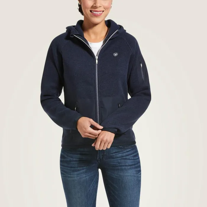 Women Sweatshirts and Hoodies Ariat Polartec Flou Full Zip Hoodie Navy