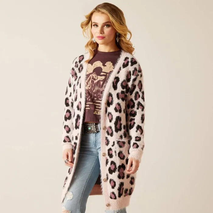 Women Sweatshirts and Hoodies Ariat Pretty In Pink Sweater Pink Leopard
