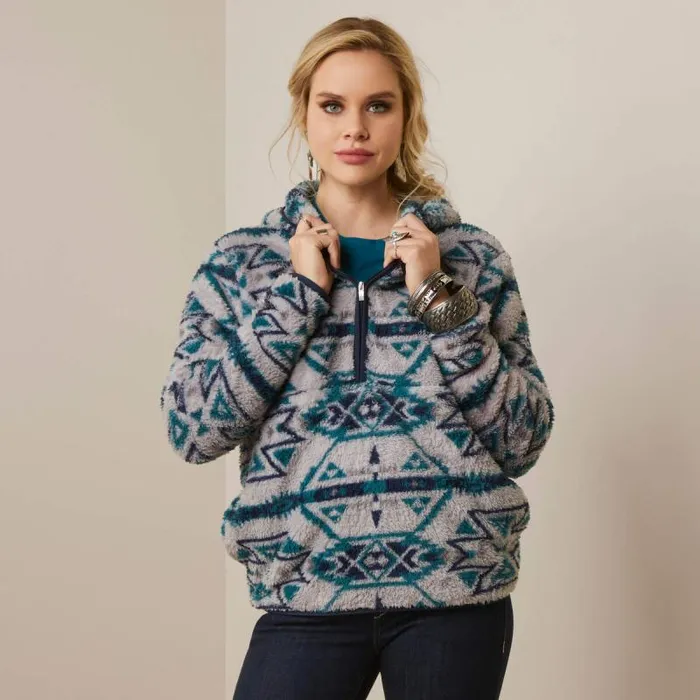 Women Sweatshirts and Hoodies Ariat REAL Berber Pullover Sweatshirt Rocky Mountain Print Women Sweatshirts and Hoodies Ariat REAL Berber Pullover Sweatshirt Rocky Mountain Print