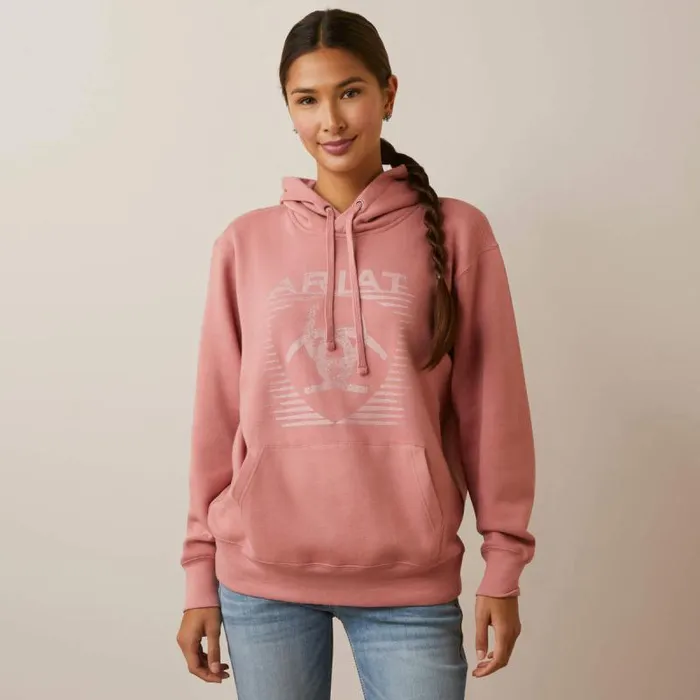 Women Sweatshirts and Hoodies Ariat REAL Fading Lines Hoodie Dusty Rose