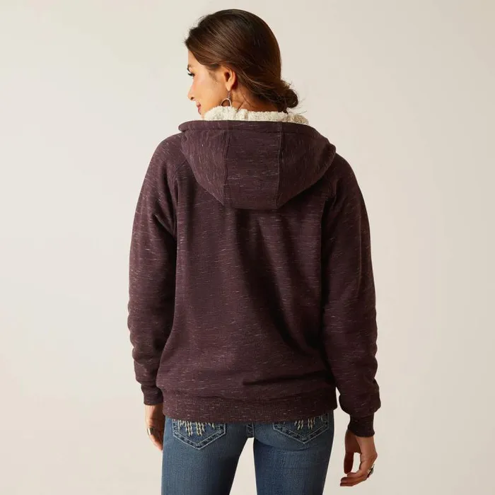 Women Sweatshirts and Hoodies Ariat REAL Sherpa Full Zip Hoodie Clove Brown