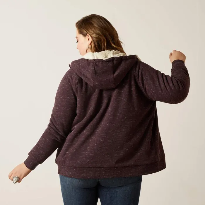Women Sweatshirts and Hoodies Ariat REAL Sherpa Full Zip Hoodie Clove Brown