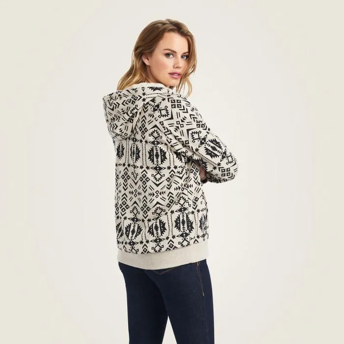 Women Sweatshirts and Hoodies Ariat REAL Sherpa Full Zip Hoodie Oaxaca Print