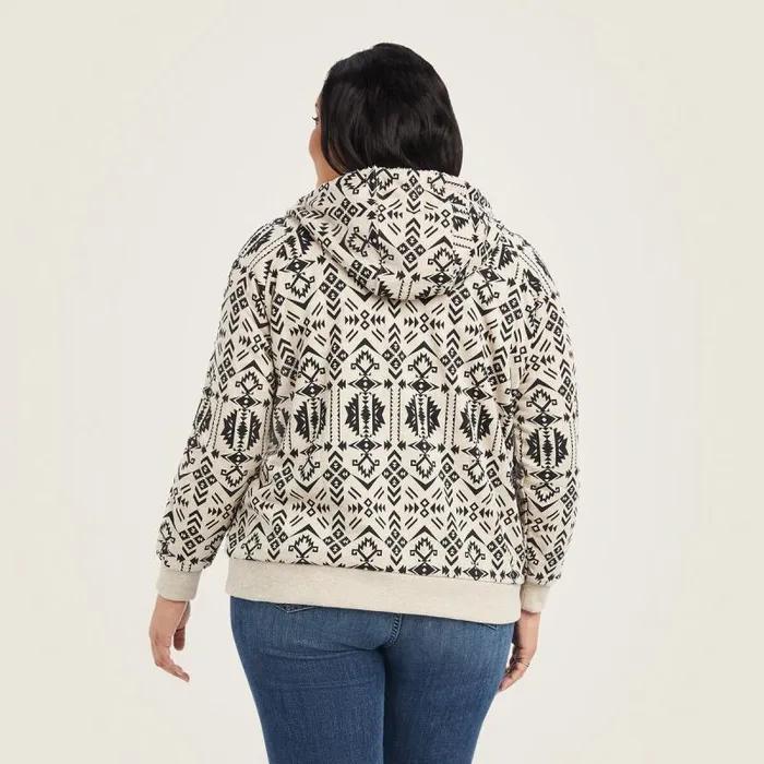 Women Sweatshirts and Hoodies Ariat REAL Sherpa Full Zip Hoodie Oaxaca Print