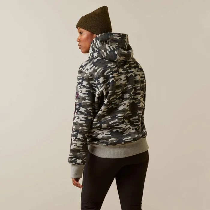Women Sweatshirts and Hoodies Ariat Rebar Graphic Printed Hoodie Heather Grey Camo