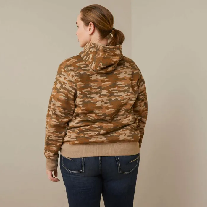 Women Sweatshirts and Hoodies Ariat Rebar Graphic Printed Hoodie Oatmeal Camo Print