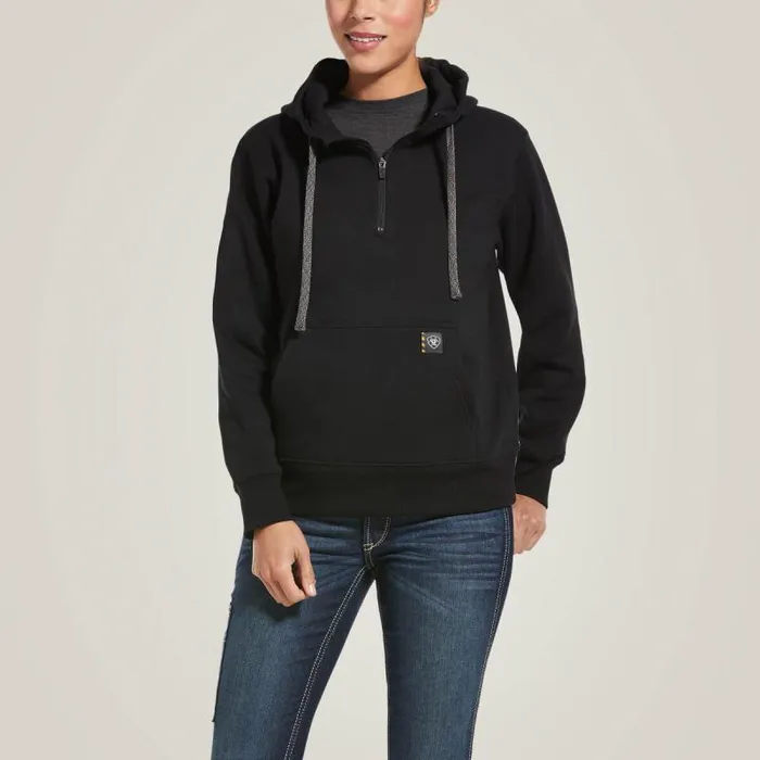 Women Sweatshirts and Hoodies Ariat Rebar Skill Set 12 Zip Hoodie Black