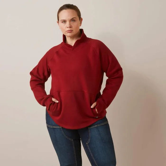 Women Sweatshirts and Hoodies Ariat Rebar Workman Oversized Funnel Sweatshirt Red Dahlia Women Sweatshirts and Hoodies Ariat Rebar Workman Oversized Funnel Sweatshirt Red Dahlia