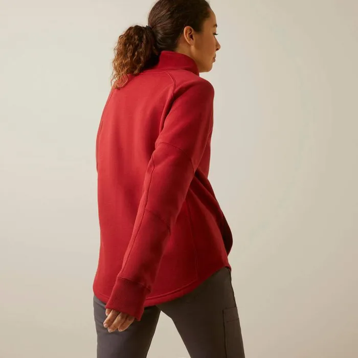 Women Sweatshirts and Hoodies Ariat Rebar Workman Oversized Funnel Sweatshirt Red Dahlia Women Sweatshirts and Hoodies Ariat Rebar Workman Oversized Funnel Sweatshirt Red Dahlia